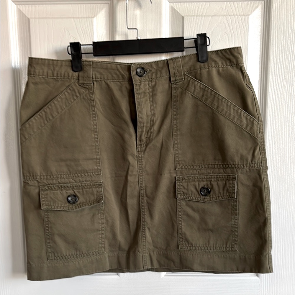 VINTAGE 90s Banana Republic Olive Green Cargo Mini Skirt, 14